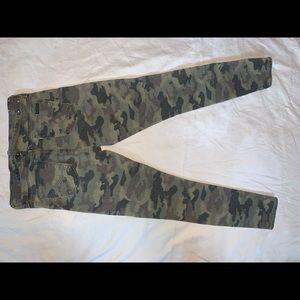 Green Camo Hudson Skinny Crop Jeans